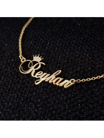 Kişiye Özel Kral Taç Imza Isim Yazılan Altın Renk Gümüş Kolye Zincir Gklaltısımt Kişiye Özel Kral Taç Imza Isim Yazılan Altın Renk Gümüş Kolye Zincir Gklaltısımt