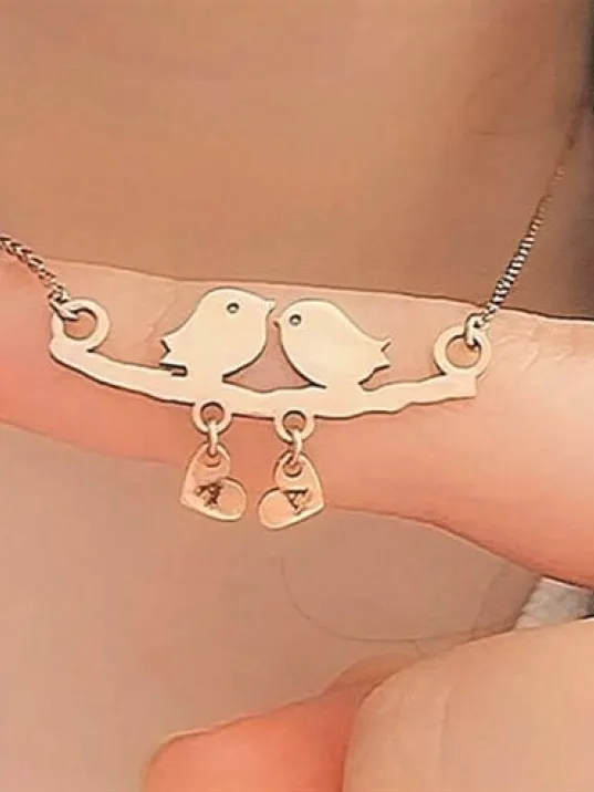 Gerçek Rose Kaplama Kararmayan Kadın Dalda Çifte Kuş Model 1 925 Ayar Gümüş Kolye (14 Şubat Sevgililer Günü Hediyesi) Gerçek Rose Kaplama Kararmayan Kadın Dalda Çifte Kuş Model 1 925 Ayar Gümüş Kolye (14 Şubat Sevgililer Günü Hediyesi)