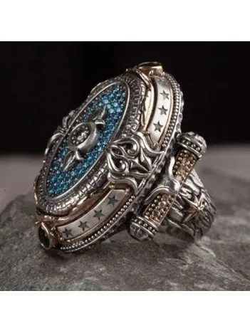 İslam Usta Tasarımı Şaheste Gümüş Erkek Yüzük