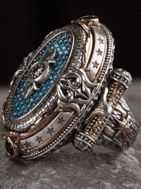 İslam Usta Tasarımı Şaheste Gümüş Erkek Yüzük