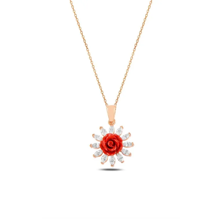 Zirkon Taşlı Rose Gül Çiçeği Model 1 Kadın Gümüş Kolye Gklglcckmd1-ros Zirkon Taşlı Rose Gül Çiçeği Model 1 Kadın Gümüş Kolye Gklglcckmd1-ros