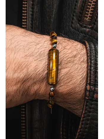 Erkek Kadın Doğal Taş Bileklik - Kaplan Gözü Taşlı Çelik Halat Ve Çelik Klipsli Bileklik Erkek Kadın Doğal Taş Bileklik - Kaplan Gözü Taşlı Çelik Halat Ve Çelik Klipsli Bileklik