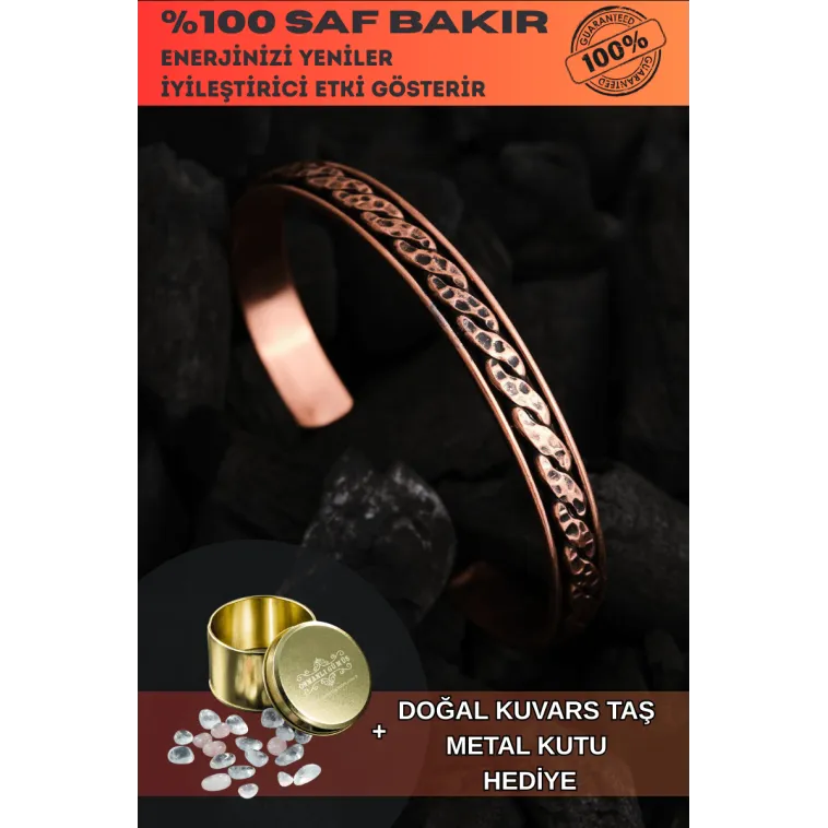 Kadın Bakır Bileklik - Sinem Model Kadın Bakır Kelepçe Bileklik Bilezik