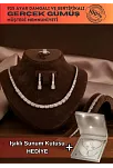Kadın Gümüş Takı Seti - Mehtap Baget Taşlı Kolye, Bileklik, Yüzük, Küpe Tam Set