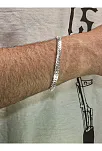 Erkek Gümüş Bileklik - İnce Yassı Snake Parlak Model Erkek Künye