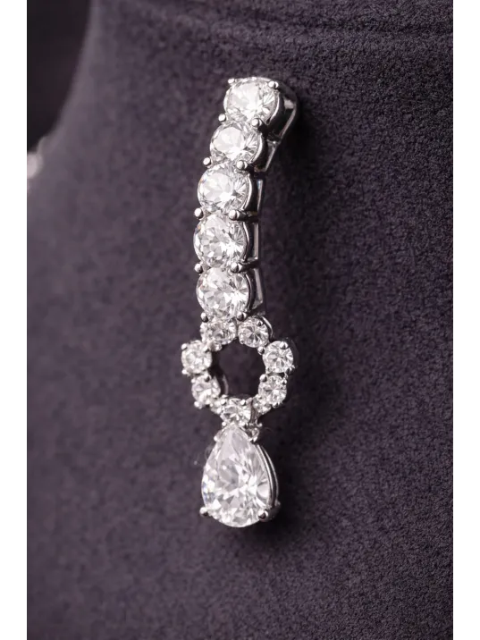 Kadın Bijuteri Kolye Küpe Set - Riley Model Baget ve Zirkon Taşlı Zarif Su Yolu Set Kadın Bijuteri Kolye Küpe Set - Riley Model Baget ve Zirkon Taşlı Zarif Su Yolu Set