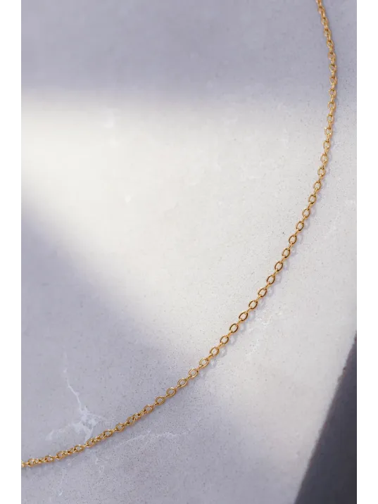 Kadın Çelik Kolye - Altın Kaplama İnce Forse Zincir Model Kadın Kolye