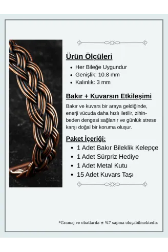 Erkek Bakır Bileklik - Örgü Model Erkek Kelepçe Bileklik Bilezik