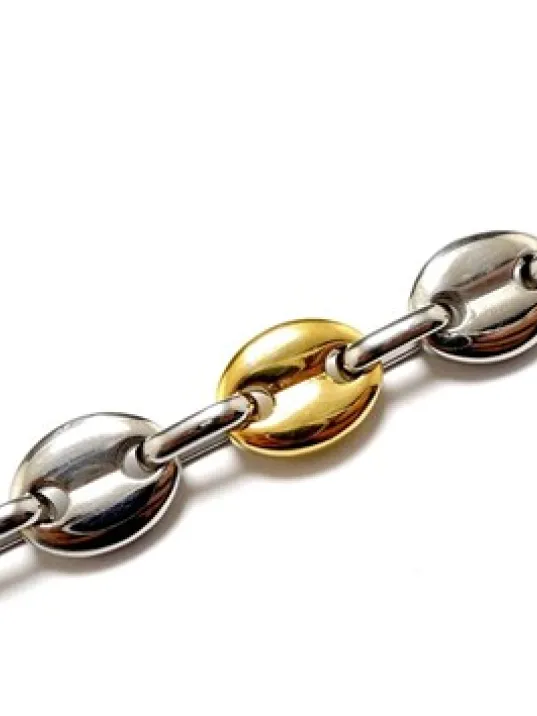 Gemici Model Sarı Beyaz Çelik Erkek Bileklik