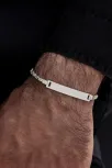 Erkek Gümüş Bileklik - İsim Yazılabilir 3.5 mm İnce Beyaz Kare Kral Gümüş Bileklik Erkek Gümüş Bileklik - İsim Yazılabilir 3.5 mm İnce Beyaz Kare Kral Gümüş Bileklik