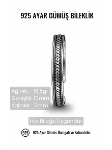 Erkek Gümüş Bileklik -Otantik Tasarım Erkek Gümüş Kelepçe Bileklik