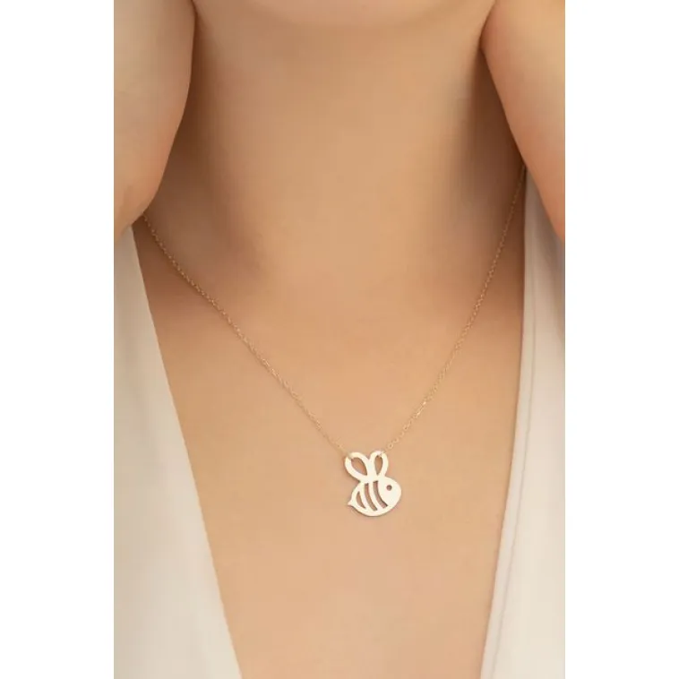 Rose Renk Kaplama Kararmayan Kadın Arı Maya Model 925 Ayar Gümüş Kolye (14 Şubat Sevgililer Günü Hediyesi) Rose Renk Kaplama Kararmayan Kadın Arı Maya Model 925 Ayar Gümüş Kolye (14 Şubat Sevgililer Günü Hediyesi)