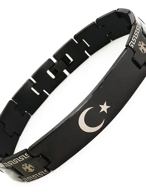 OttoMan Ayyıldız Selçuklu Kartalı Çelik Erkek Bileklik