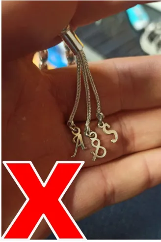 Tespih Püskülü İçin Gümüş Harf ve Şekil