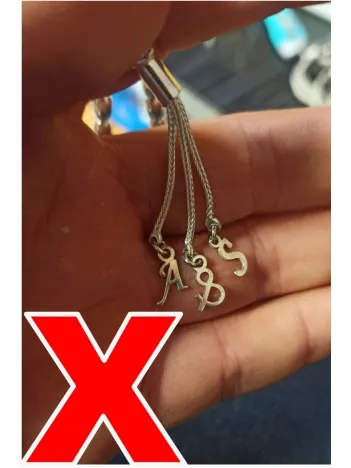 Tespih Püskülü İçin Gümüş Harf ve Şekil