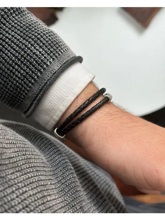 Erkek Bileklik - Deri Erkek Bileklik - Taşlı Erkek Bileklik - Snake Model