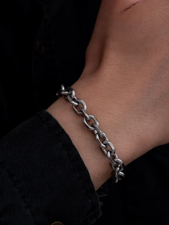 Erkek Çelik Bileklik - 9 mm Forse Zincir Çelik Bileklik