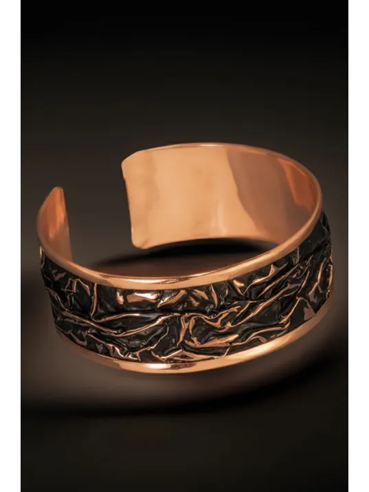 Kadın Bakır Bileklik - Siyah Gece Büyüsü Kalın Model Bakır Kadın Bileklik