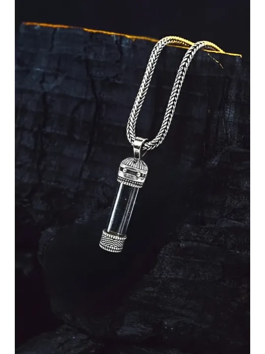 Erkek Gümüş Kolye - Dua Eklenebilir Tılsım Tüp Cevşen Haznesi Erkek Gümüş Kolye - Dua Eklenebilir Tılsım Tüp Cevşen Haznesi