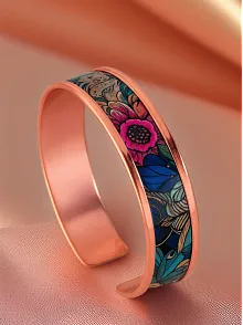 Kadın Bakır Bileklik - Ahri Model Özel Baskı Metal Kutu Ve Kuvars Taşı