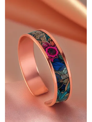 Kadın Bakır Bileklik - Ahri Model Özel Baskı Metal Kutu Ve Kuvars Taşı