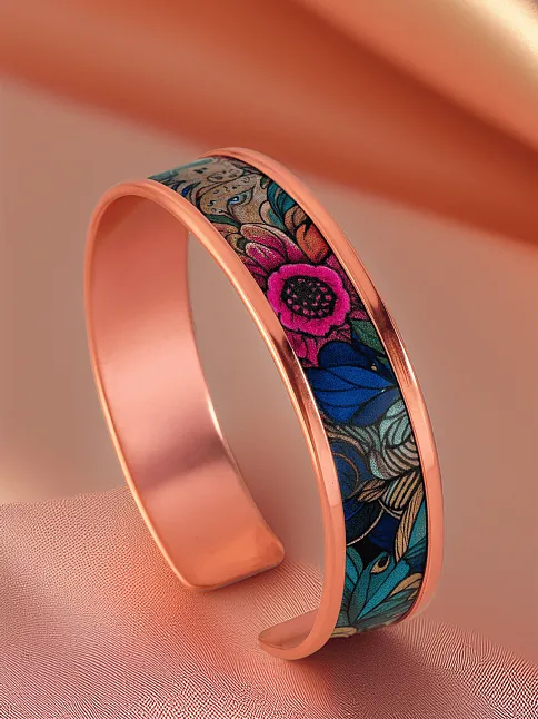 Kadın Bakır Bileklik - Ahri Model Özel Baskı Metal Kutu Ve Kuvars Taşı