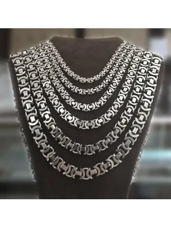 Euro Kral Erkek Gümüş Kolye Zincir Oksitli Model