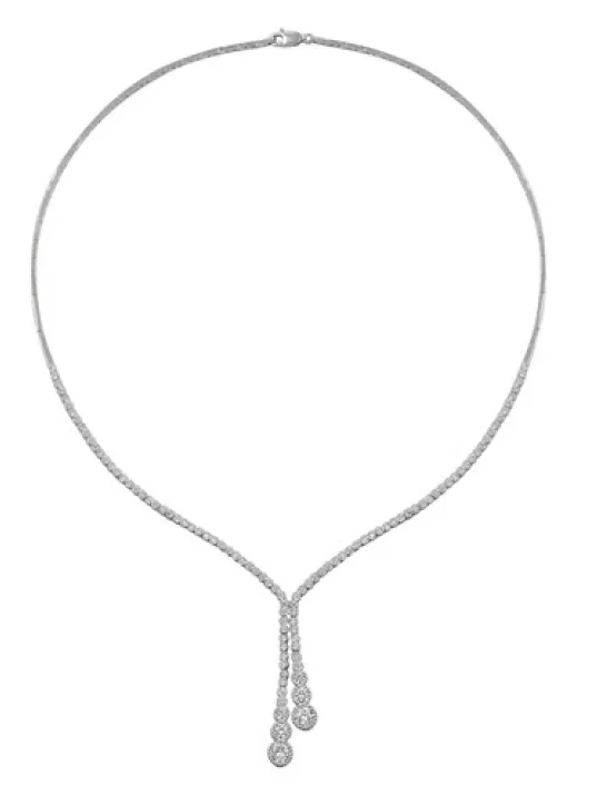 Çağ Zirkon Taşlı Bayan Gümüş Kolye