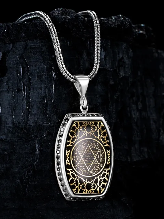 Erkek Gümüş Kolye - Kehribar Hz. Süleyman Mührü Erkek Gümüş Kolye Erkek Gümüş Kolye - Kehribar Hz. Süleyman Mührü Erkek Gümüş Kolye