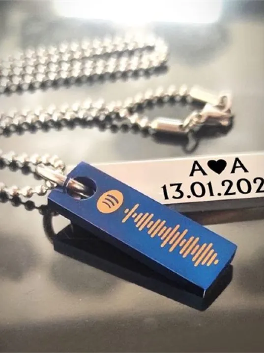 Spotify Unisex Çelik Kolye Seti