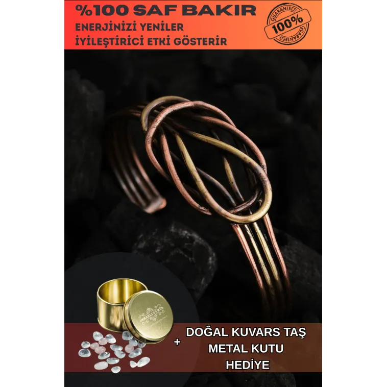 Kadın Bakır Bileklik - Hatice Model Kadın Bakır Kelepçe Bileklik Bilezik