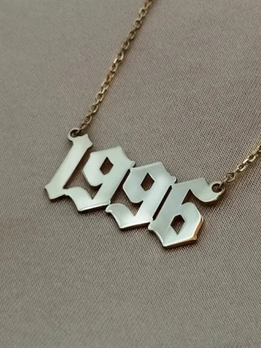 Kişiye Özel Gotik İsim Yazılan Altın Renk Erkek Gümüş Kolye Zincir GKLALTKISIM