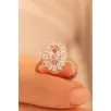 Kadın Gümüş Yüzük - Damla Model Pembe Zirkon Taşlı Baget Süslemeli Rodyumlu Kadın Yüzük Kadın Gümüş Yüzük - Damla Model Pembe Zirkon Taşlı Baget Süslemeli Rodyumlu Kadın Yüzük