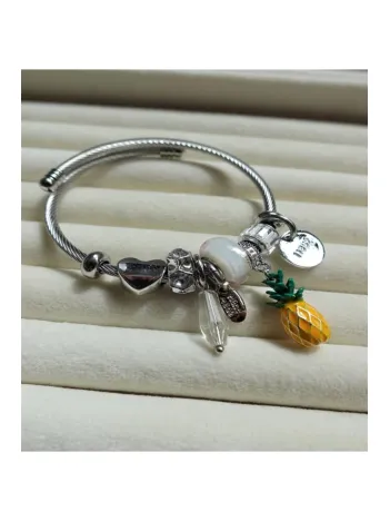 Çelik Bileklik - Ananaslı Charm Bilezik