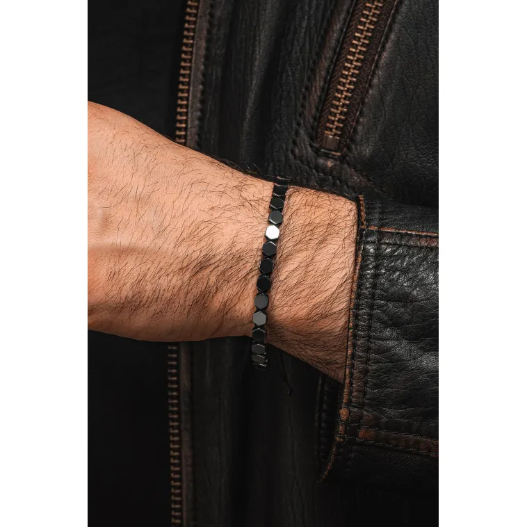 Erkek Kadın Doğal Taş Bileklik - Siyah Hematit Doğal Taşlı Makrome Model 2 Unisex Bileklik Erkek Kadın Doğal Taş Bileklik - Siyah Hematit Doğal Taşlı Makrome Model 2 Unisex Bileklik