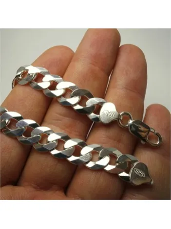 İTALYAN GURMET GÜMÜŞ ERKEK BİLEKLİK KÜNYE ORTA KALINLIKTA