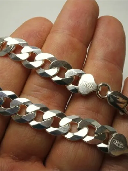 İTALYAN GURMET GÜMÜŞ ERKEK BİLEKLİK KÜNYE ORTA KALINLIKTA