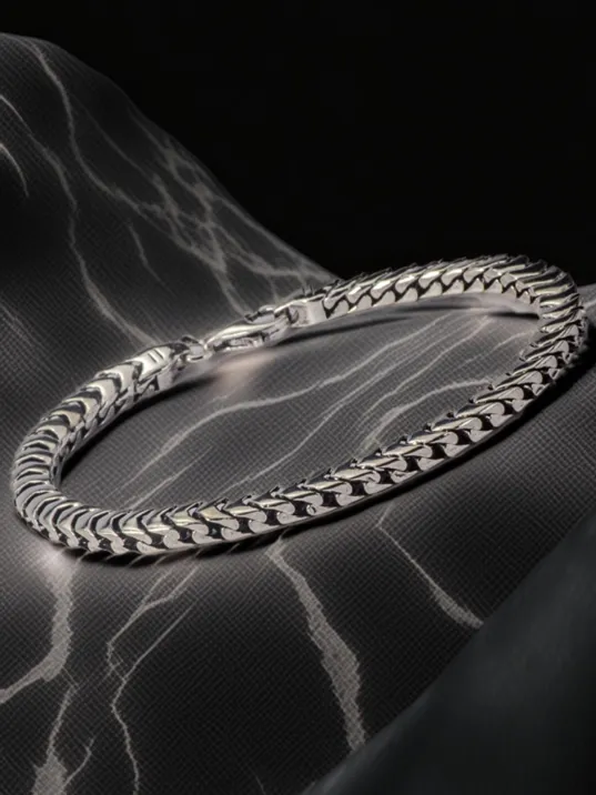 Erkek Gümüş Bileklik - İnce Yassı Snake Parlak Model Erkek Künye Erkek Gümüş Bileklik - İnce Yassı Snake Parlak Model Erkek Künye