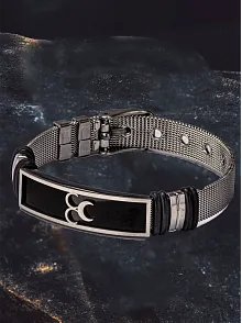 Erkek Çelik Bileklik - Üç Hilal Model Çelik Erkek Bileklik
