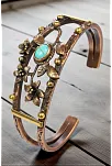 Kadın Bakır Bileklik - Turkuaz Firuze Taşlı Oval Model Çiçek Motif Bilezik Metal Kutu ve Doğal Taş Kadın Bakır Bileklik - Turkuaz Firuze Taşlı Oval Model Çiçek Motif Bilezik Metal Kutu ve Doğal Taş