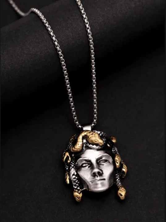 Medusa - Erkek Kolye - Kadın Kolye - Medusa Model Bay Çelik Kolye