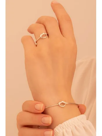 Kadın Gümüş Set - El İşçiliği Gümüş Aşk Düğümü Model 2 Kadın Set