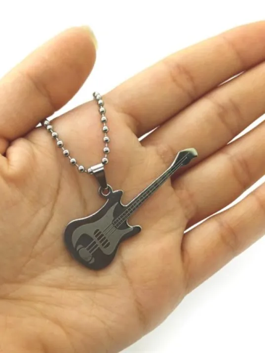 Gitar Erkek Çelik Kolye Zincir CKLGMSGITAR