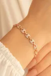 Kadın Gümüş Bileklik - Full Rose Altın Kaplama Zirkon Taşlı Gemici Model Gümüş Bileklik Kadın Gümüş Bileklik - Full Rose Altın Kaplama Zirkon Taşlı Gemici Model Gümüş Bileklik