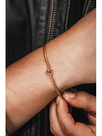 Erkek Gümüş Bileklik - El Yapımı İnce Rose Kaplama (Kararmaz) Zahir Erkek Bileklik Kelepçe