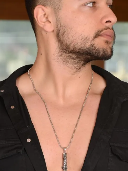 Ottoman Çelik Sarmal Çubuk Model 4 Kolye Erkek CKLBLOKMDL4-GMS Ottoman Çelik Sarmal Çubuk Model 4 Kolye Erkek CKLBLOKMDL4-GMS