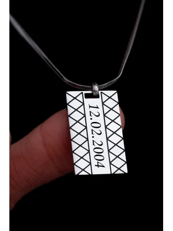 Erkek Çelik Kolye - İsim Yazılabilen Erkek Çelik Kolye