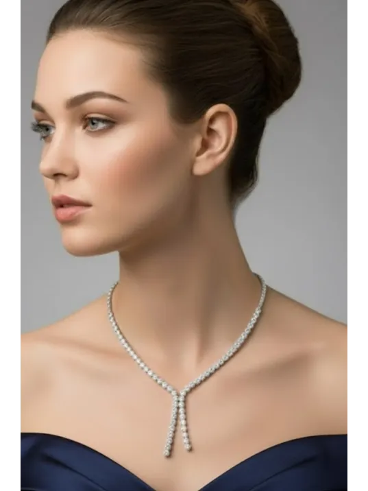 Almira Gümüş Su Yolu Kolye