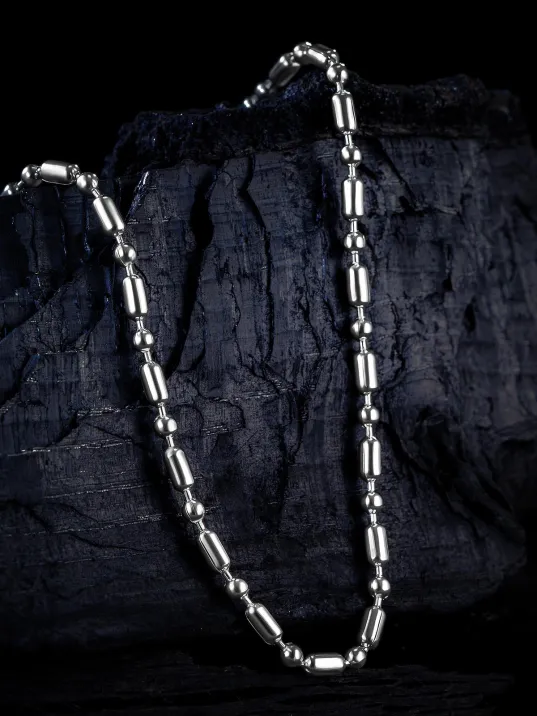 İnce Model Bambu Paslanmaz Çelik Erkek Bayan Kolye Zincir