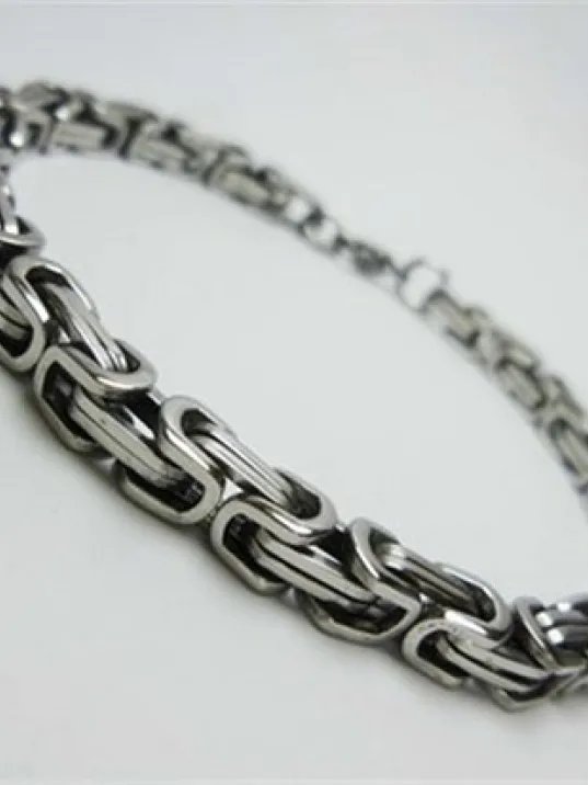 Erkek Çelik Kral Bileklik Künye Orta Kalınlık Erkek Çelik Kral Bileklik Künye Orta Kalınlık